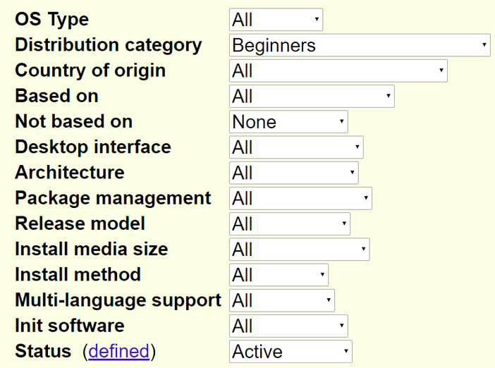 distrowatch advanced search