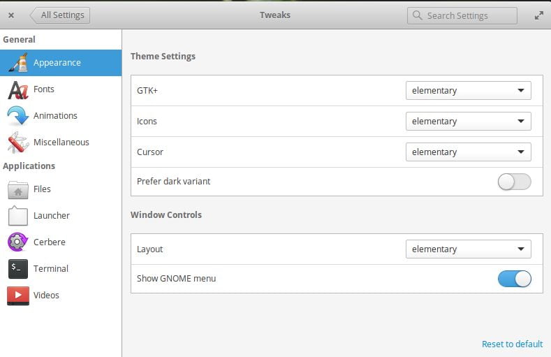elementary os system tweaks