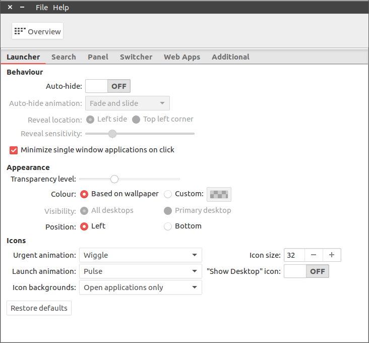 enable minimise window on click