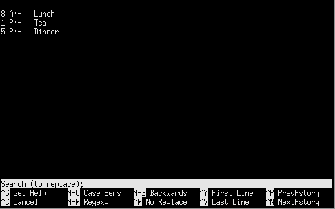 find and replace text in nano