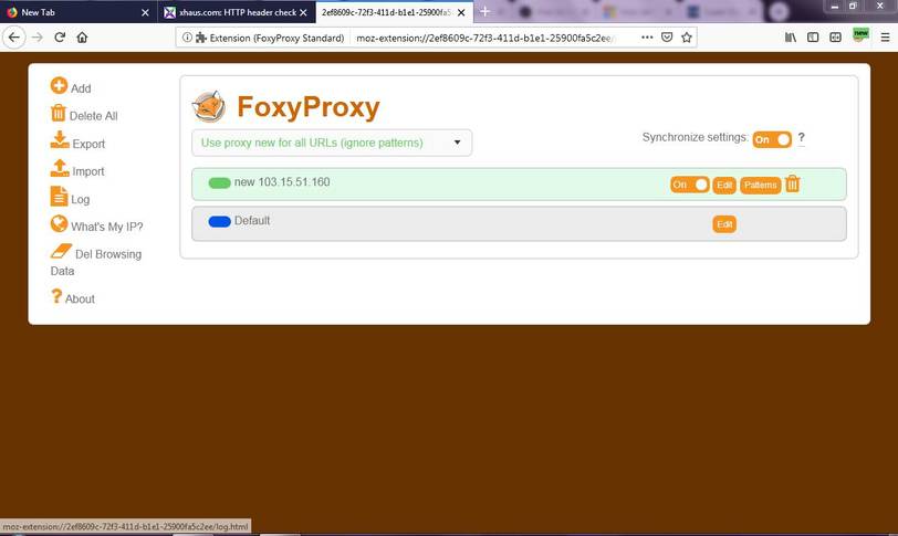 foxyproxy url to browser extension
