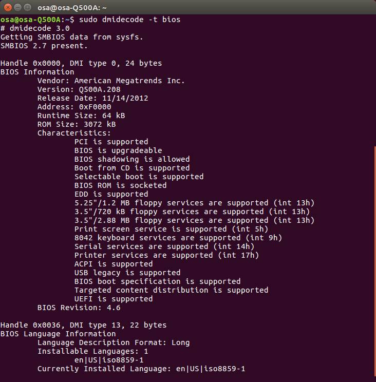 Get Hardware Details In Linux With 'dmidecode'