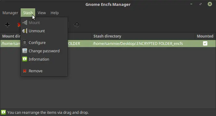 gnome encfs manager