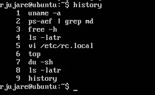 history command in linux