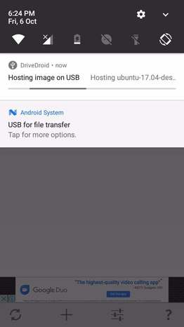 host iso to android device