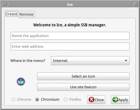 ice app for making web application