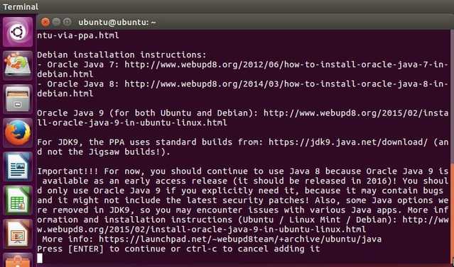 install java in ubuntu 16.04
