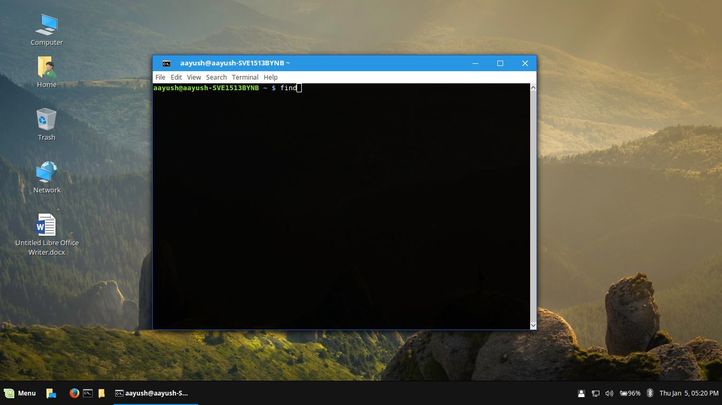 linux find command in linux mint