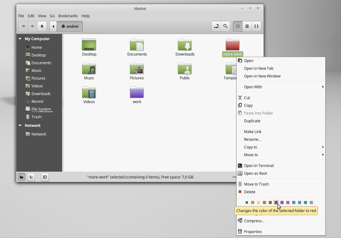 linux mint 17.1 caja emblems extension