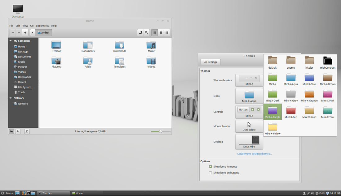 linux mint 17.1 rebecca themes