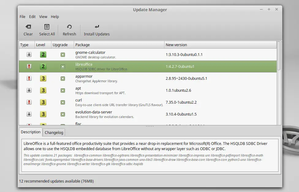 linux mint 17.1 rebecca update manager