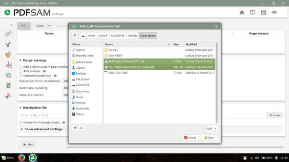 merge pdf with pdfsam in linux mint