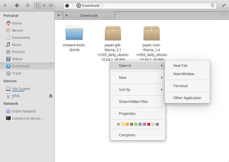 open folder in terminal