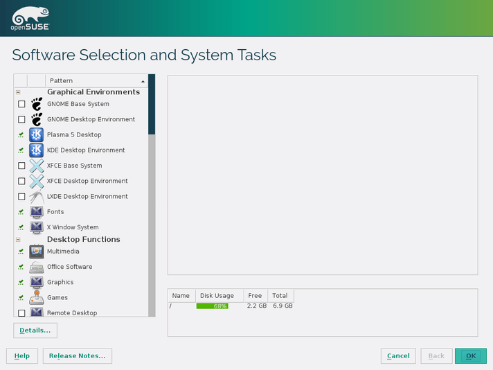 openSUSE software selection