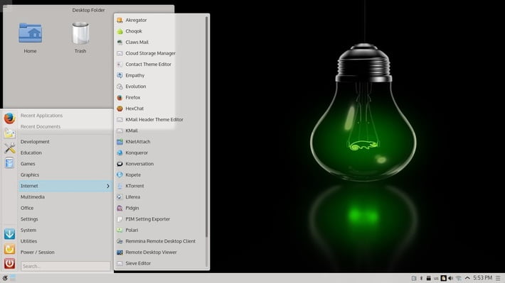 openSUSE with KDE Plasma 5 desktop