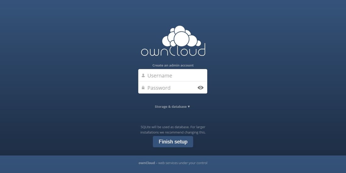 owncloud login interface