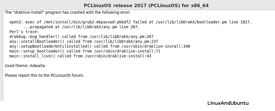 pclinuxos release password bug log