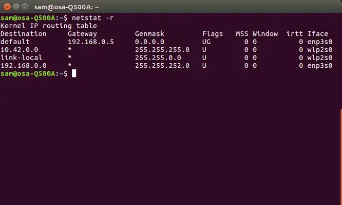 ping -r network command