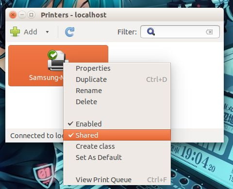 printer properties in linux