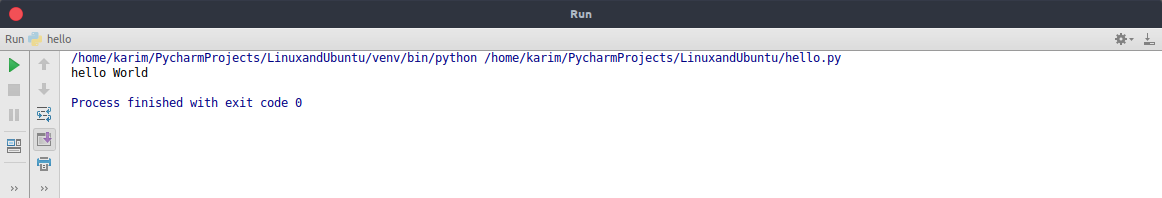 pycharm Run tool