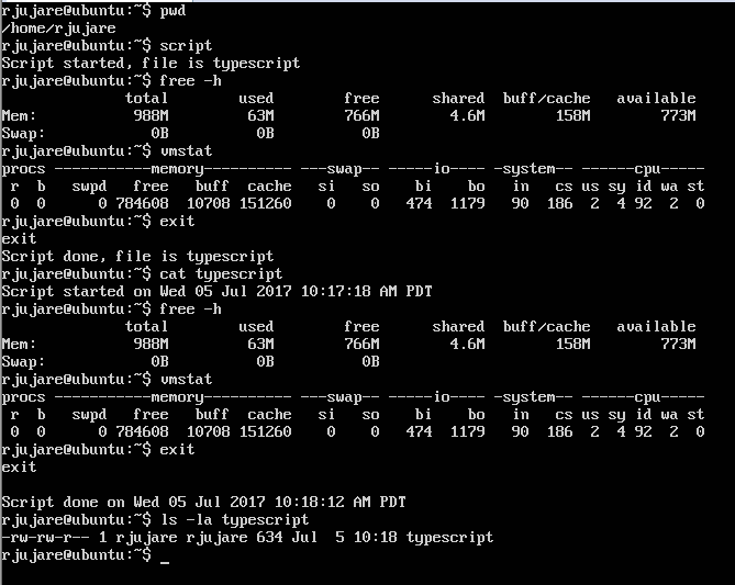 record terminal session in ubuntu server