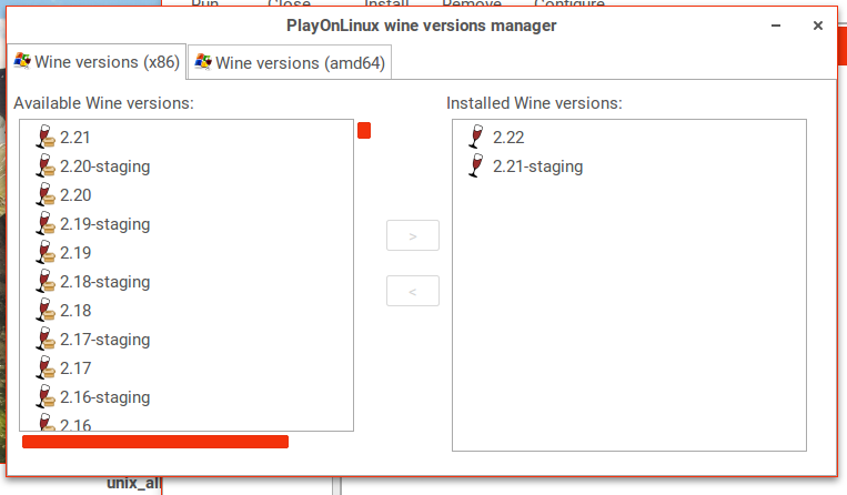 select wine version playonlinux