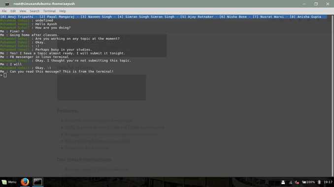 send messages with facebook messenger cli in terminal