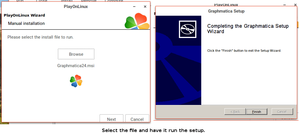 software installation done playonlinux