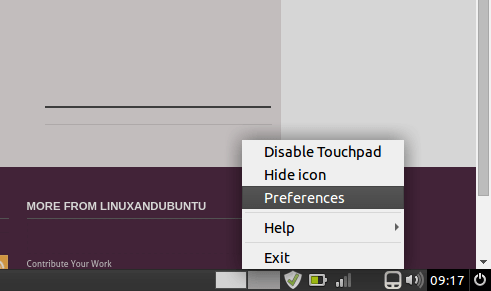 start touchpad indicator