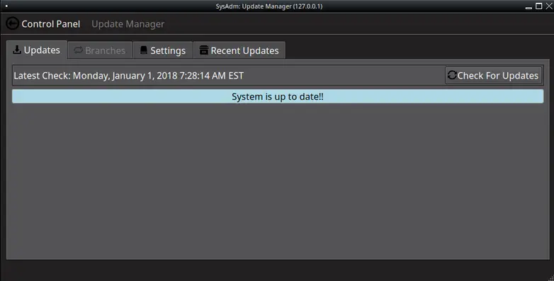 sysadm update manager