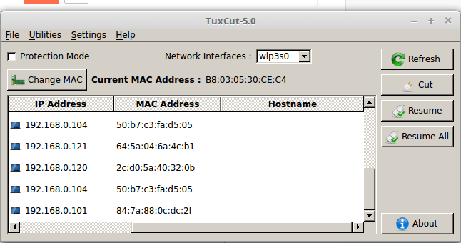 tuxcut network desktop