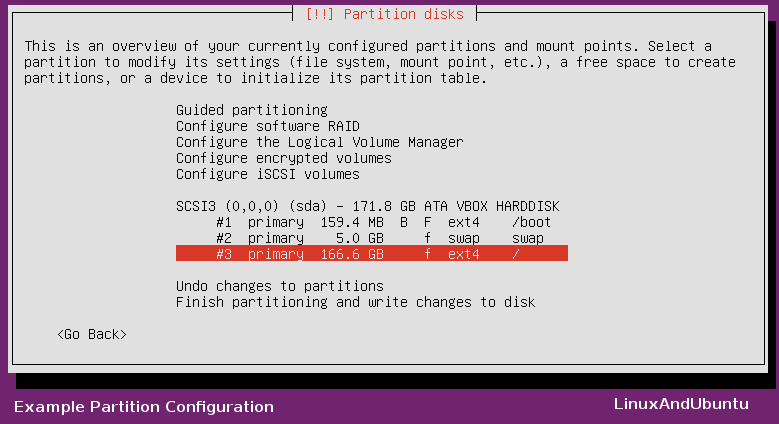 ubuntu create root partition