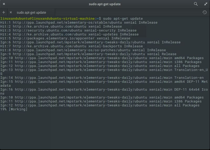 update elementary os local repositories