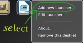 add or edit launcher desklet