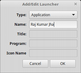 add or edit launcher