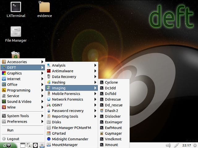 deft linux application menu