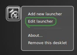 linux mint edit launcher