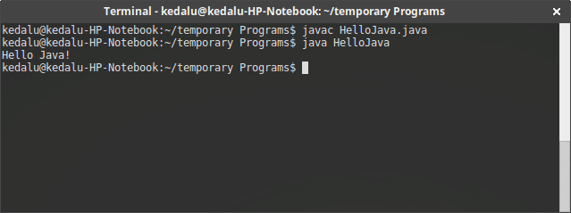 running java program in linux terminal