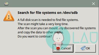 scan disk partition in gparted