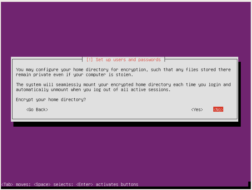 ubuntu server setup home directory encryption