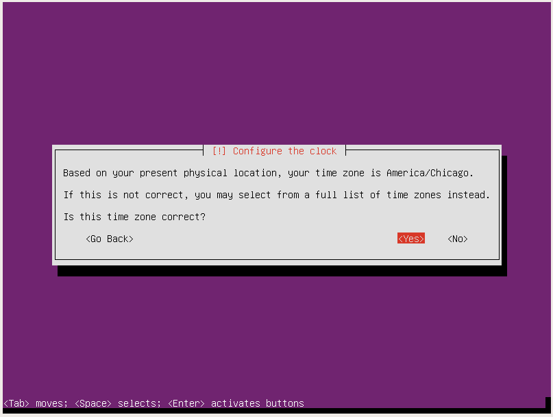ubuntu server setup select timezone