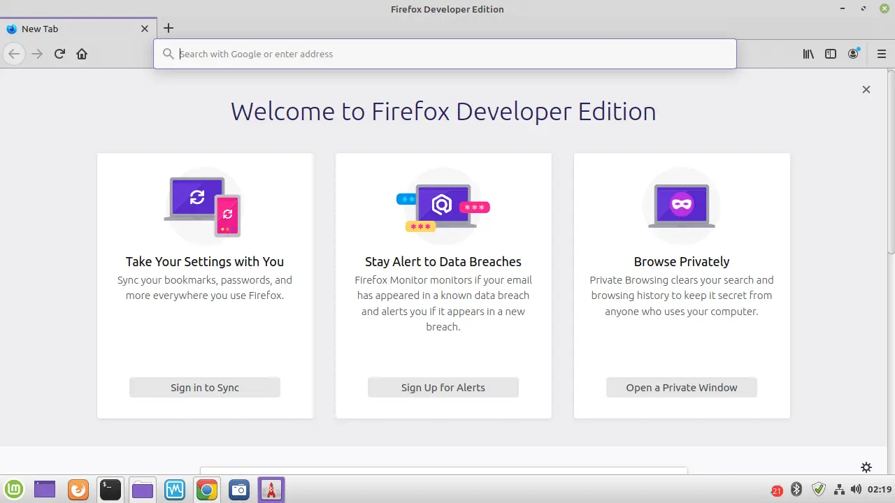 Firefox developer edition