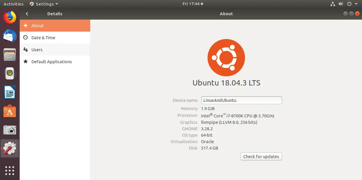 Ubuntu 18.04.3