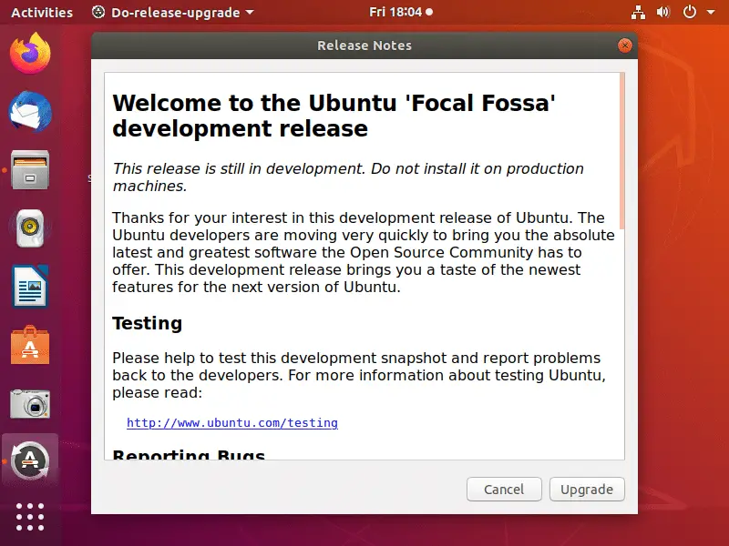 Ubuntu 20.04 Release notes