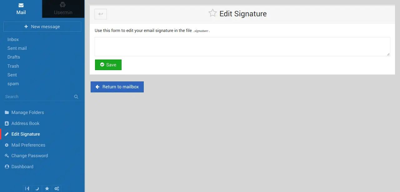 Edit email signatures