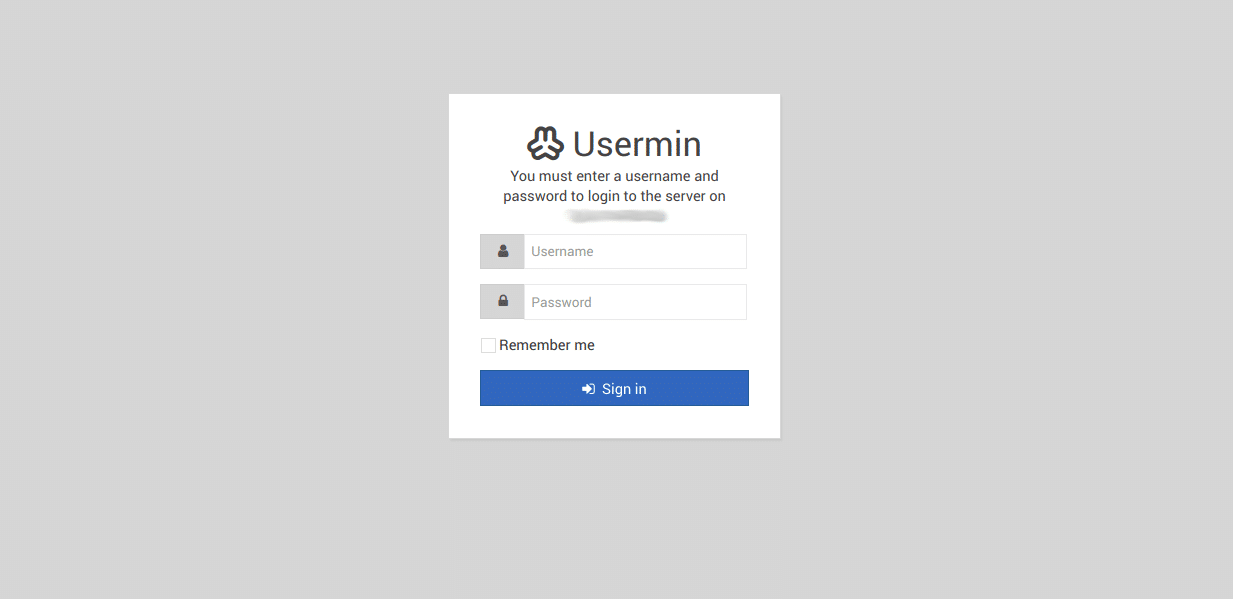 Usermin frontend