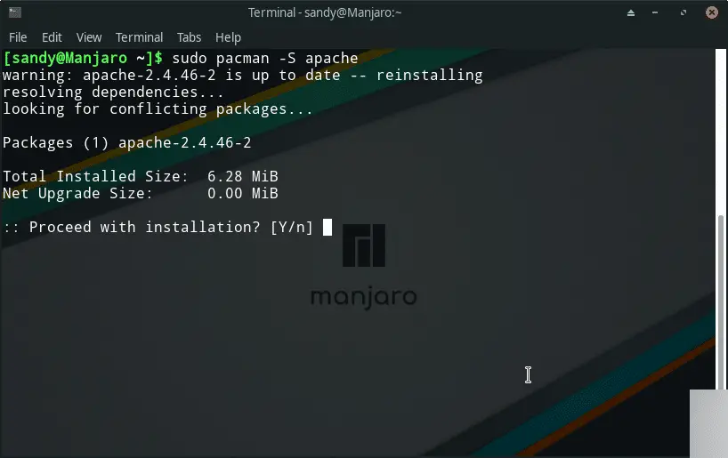 Install Apache on Manjaro CLI