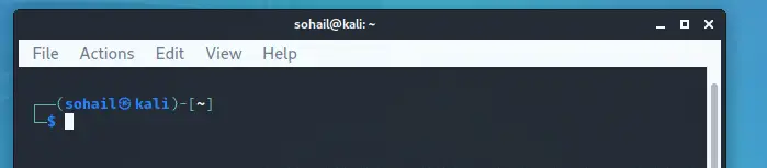 Kali user account