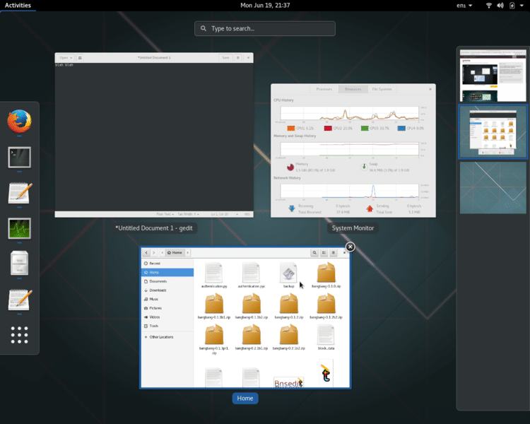 GNOME workspaces