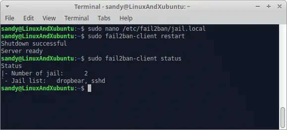 Secure Linux Server - Restart failban